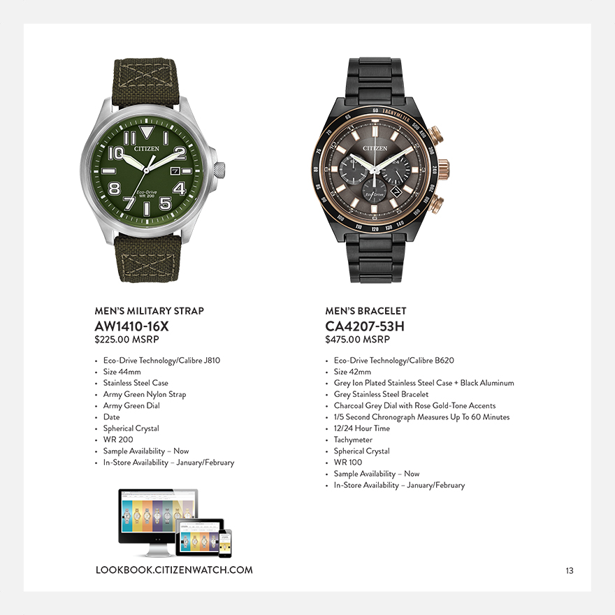 Citizen Watch Spring 2015 Look Book spread